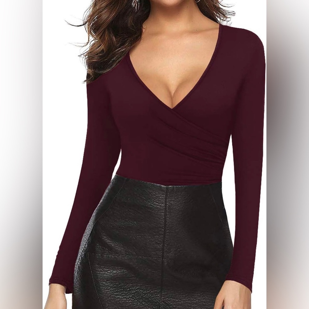 Long Sleeve Maroon Top